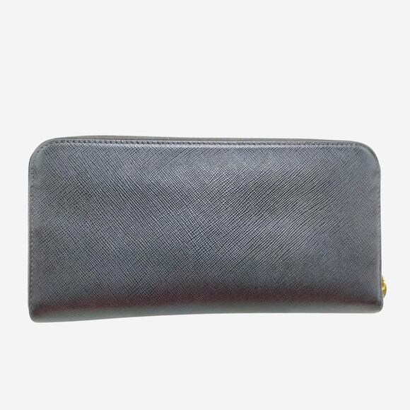 Prada Saffiano Long Wallet Black Leather - Picture 2 of 9